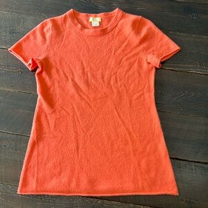 J.Crew Women’s 100% cashmere cap sleeve sweater in great condition, Sm, melon